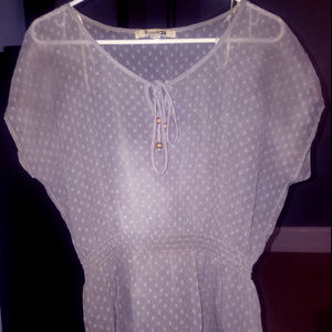 Short-sleeve Sheer Blouse